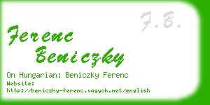 ferenc beniczky business card